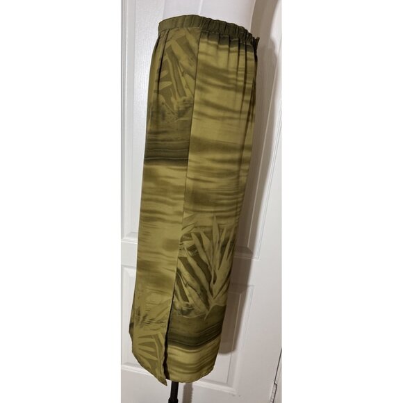 2 Piece Outfit  Short Sleeve Blouse & Long Skirt Women’s Sz Medium Palm Print - Picture 8 of 16